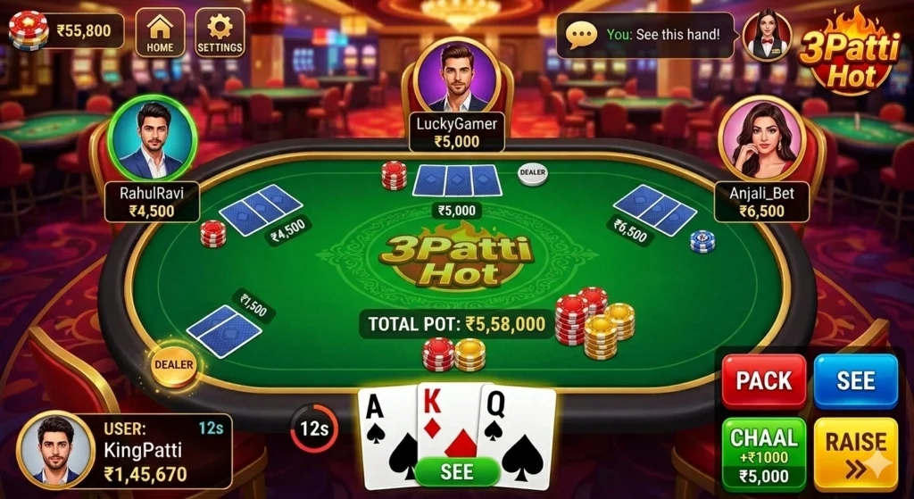 3patti Hot Game interface