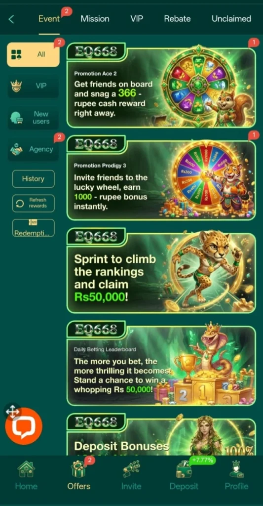EQ668 Game Bonus