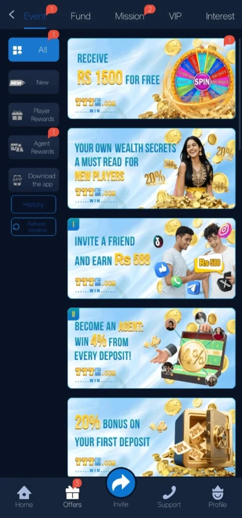 777e.Com Bonus Screenshot