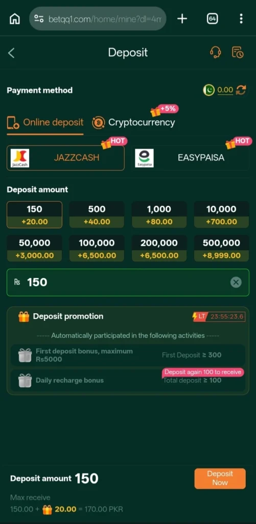 BetQQ.Com Game Deposit imgae
