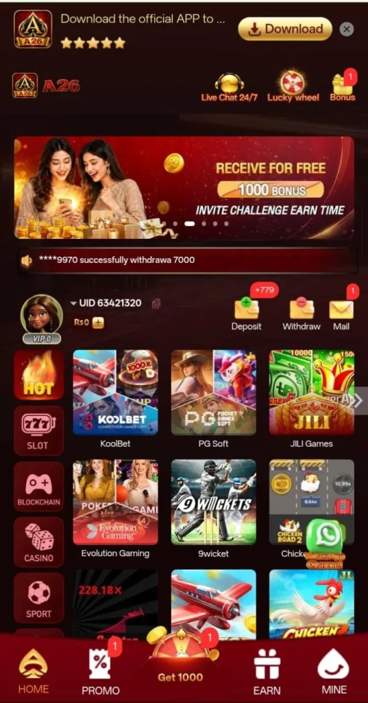 A26 Game Pakistan Secure Casino And Earning Game APK