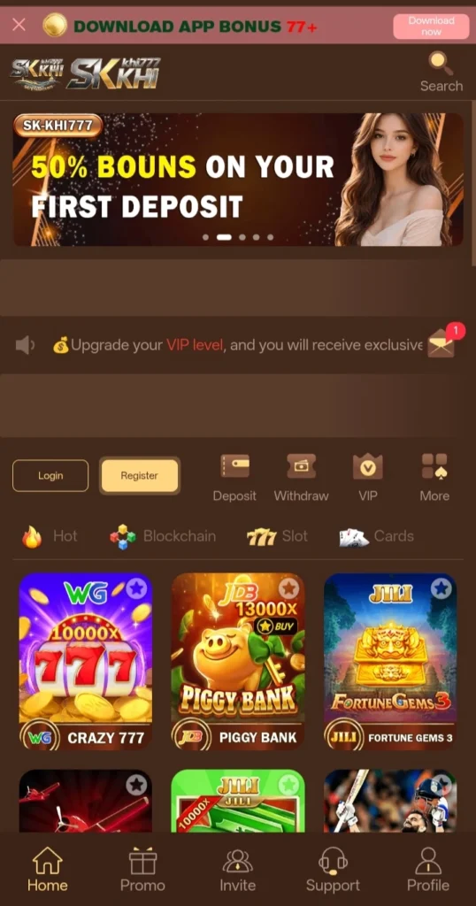 SK-KHI777 Game Safe Download Bonus Offers And Earning App